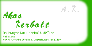 akos kerbolt business card